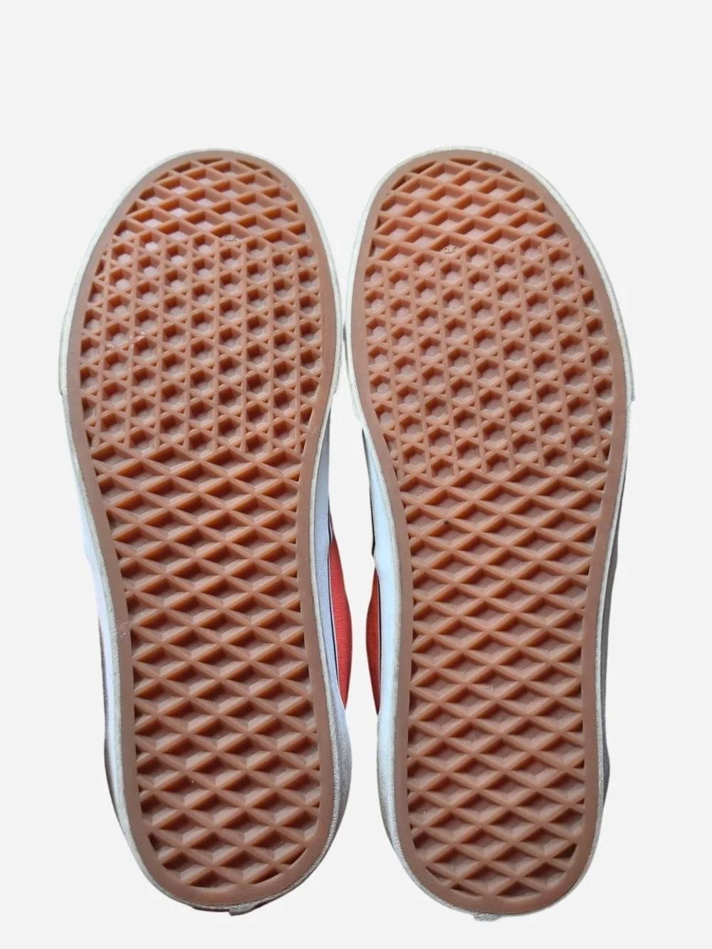 Vans Coral & Cream Checkerboard Low-Top Sneakers